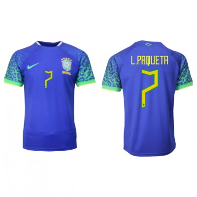 Brasilien Lucas Paqueta #7 Bortatröja VM 2022 Kortärmad